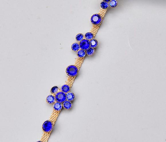 Cinto de Strass Azul com Prata (cintura Toda até 90cm)