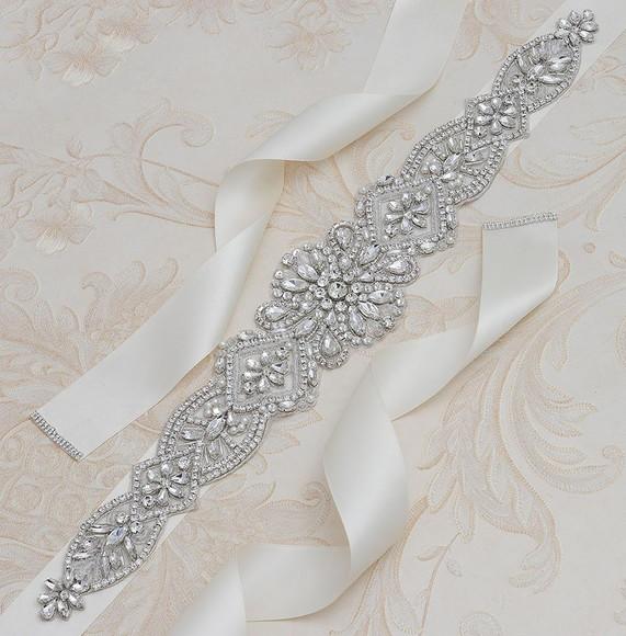Cinto de Strass Bordado Prata