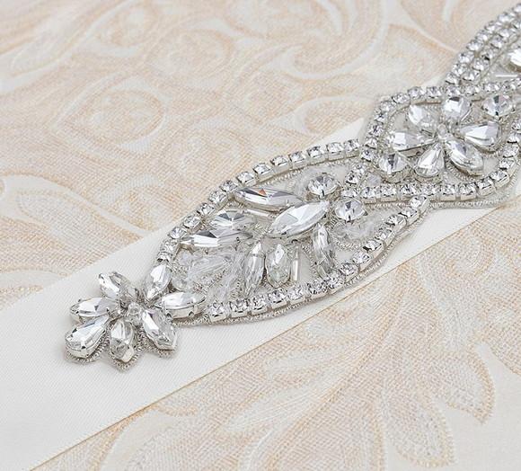 Cinto de Strass Bordado Prata