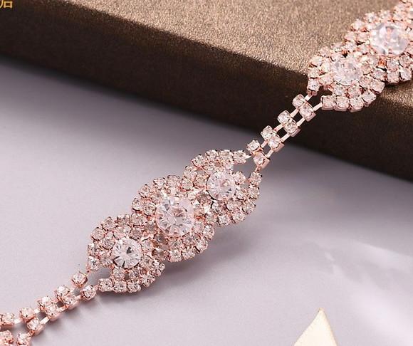 Cinto de strass delicado rosé gold