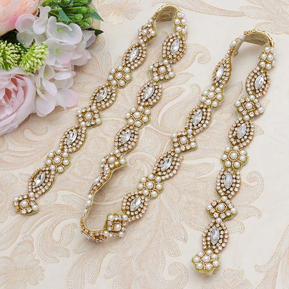 Cinto de Strass com Pérolas Cintura Toda (até 90cm)