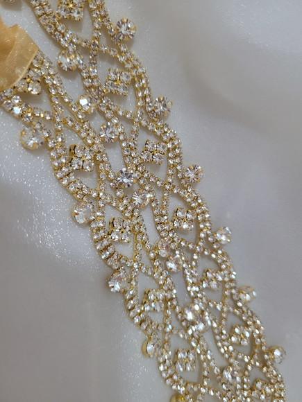 Cinto de Strass Dourado Luxo