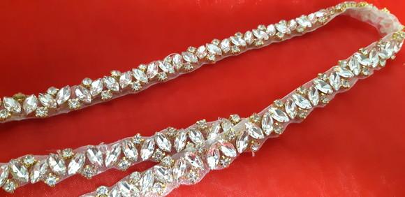 Cinto de Strass Dourado Fino