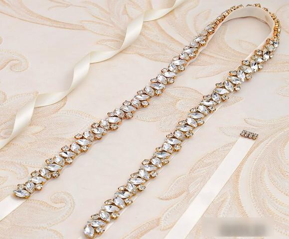Cinto de Strass Dourado Fino