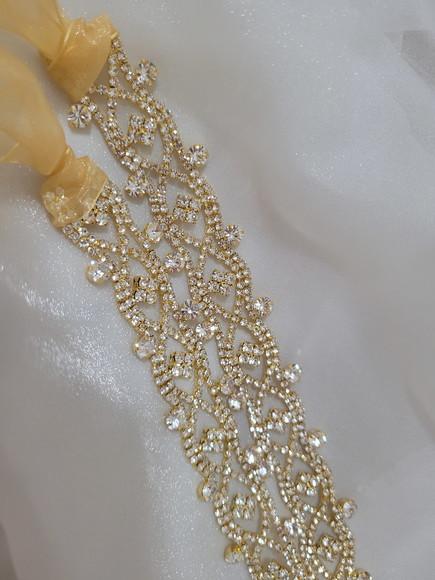 Cinto de Strass Dourado Luxo