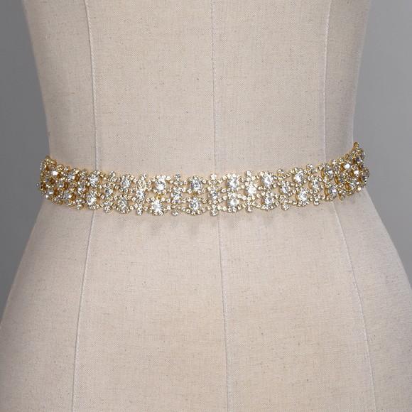 Cinto de Strass Dourado Luxuoso