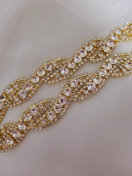 Cinto de Strass Dourado Trançado