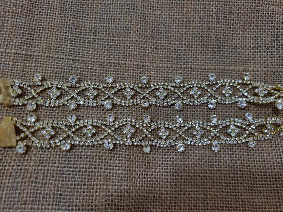 Cinto de Strass Dourado Luxo