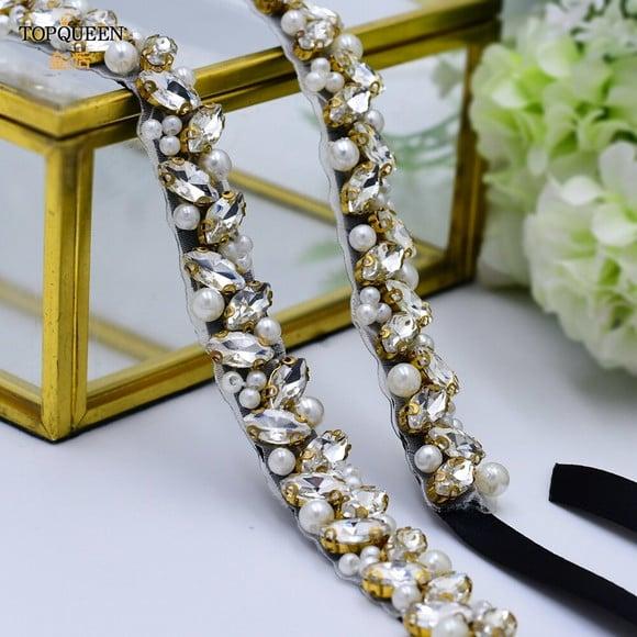 Cinto de Strass e Pérolas Dourado