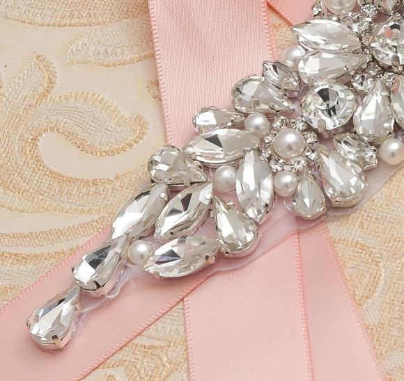 Cinto de strass e pérolas prata