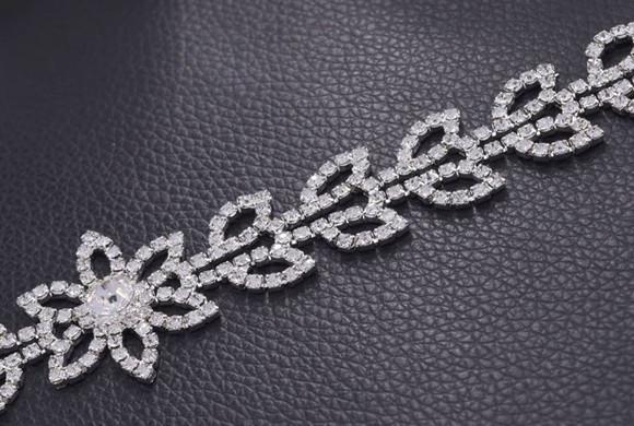 Cinto de Strass Flor e Folhas 3 Cores