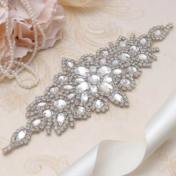 Cinto de Strass Flor Prata