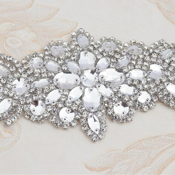 Cinto de Strass Flor Prata