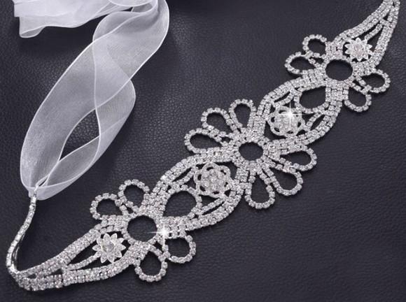 Cinto de strass flores de cristal 3 cores