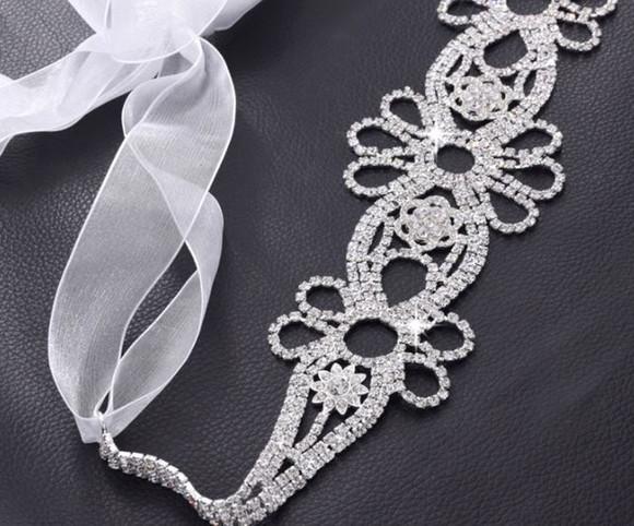 Cinto de strass flores de cristal 3 cores