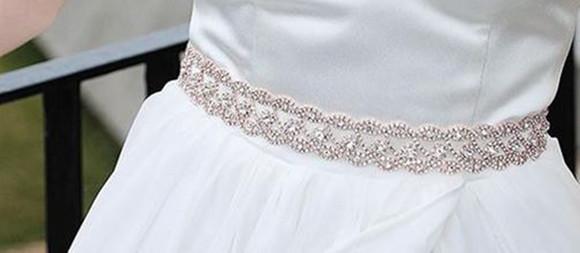 Cinto de strass flores trançadas rosé