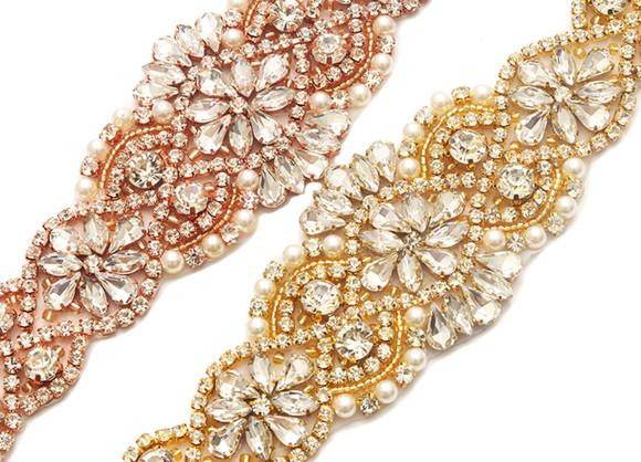 Cinto de Strass Grande Prata Dourado ou Rosé 57cm