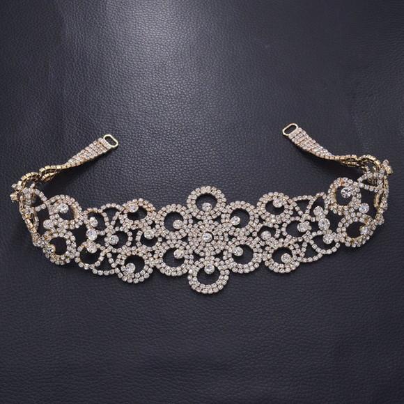 Cinto de strass luxo dourado