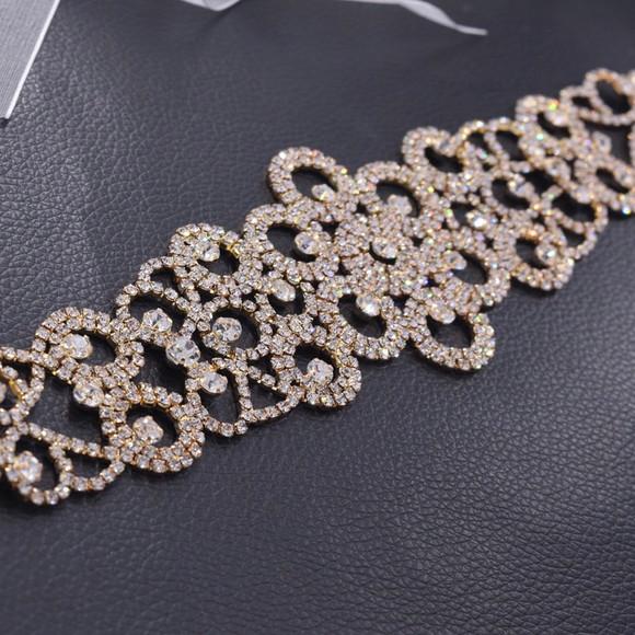 Cinto de strass luxo dourado