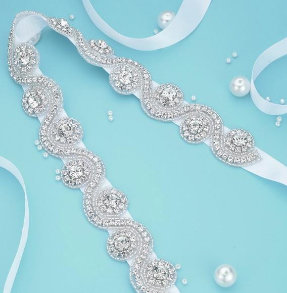 Cinto de strass ondas para vestido de noiva ou de festa