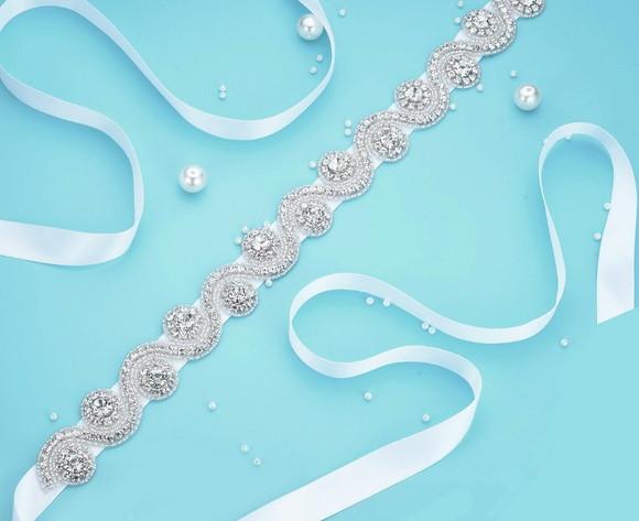 Cinto de strass ondas para vestido de noiva ou de festa