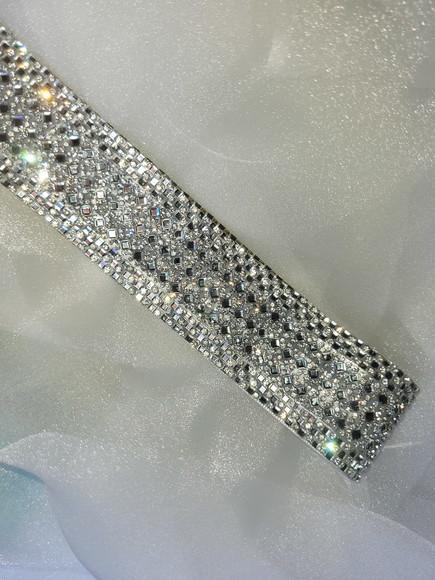 Cinto de Strass Prata 4cm Largura Cintura Toda
