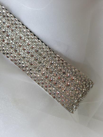 Cinto de Strass Prata 4cm Largura Cintura Toda