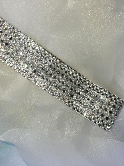Cinto de Strass Prata 4cm Largura Cintura Toda