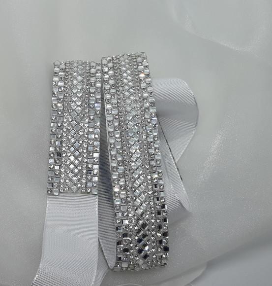 Cinto de Strass Prata com Mini Espelhos