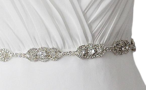 Cinto de Strass Prata Delicado p/ Vestido Festa e Noiva