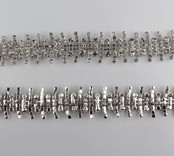 Cinto de Strass Prata Design Moderno