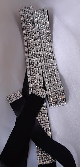 Cinto de Strass Prata Efeito Brilhante