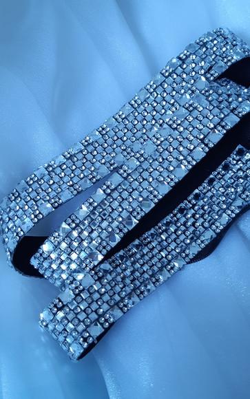 Cinto de Strass Prata Efeito Brilhante