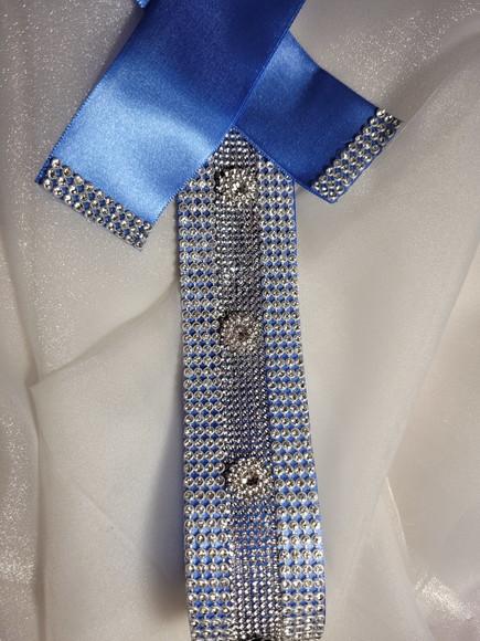 Cinto de strass prata largo 4cm com flores 3D