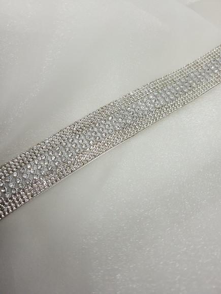 Cinto de Strass Prata Largo 5cm