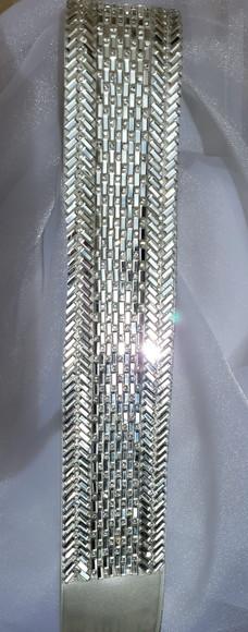Cinto de Strass Prata Largura 5cm para Vestido de Festa