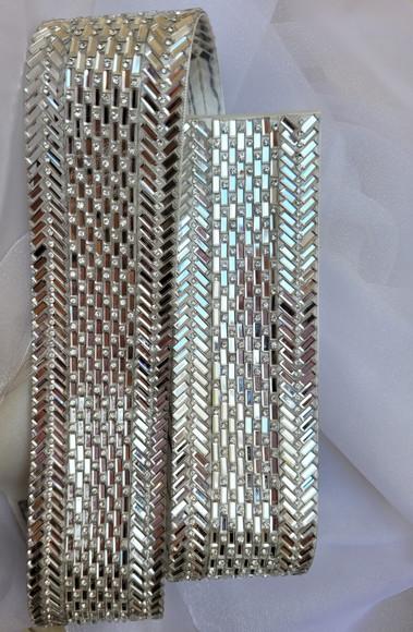 Cinto de Strass Prata Largura 5cm para Vestido de Festa