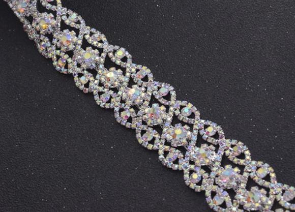 Cinto de strass prata Luxo para noivas
