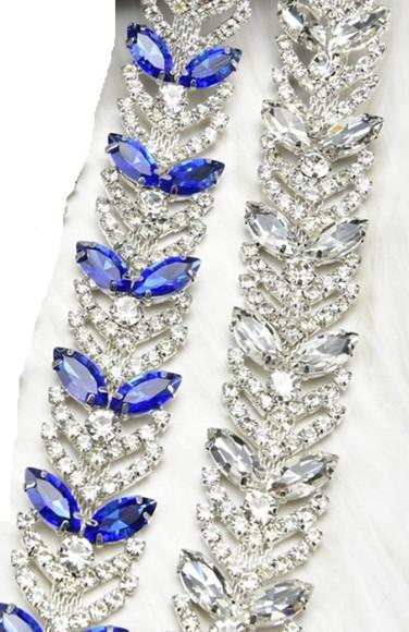 Cinto De Strass Prata Ou Azul Com Prata