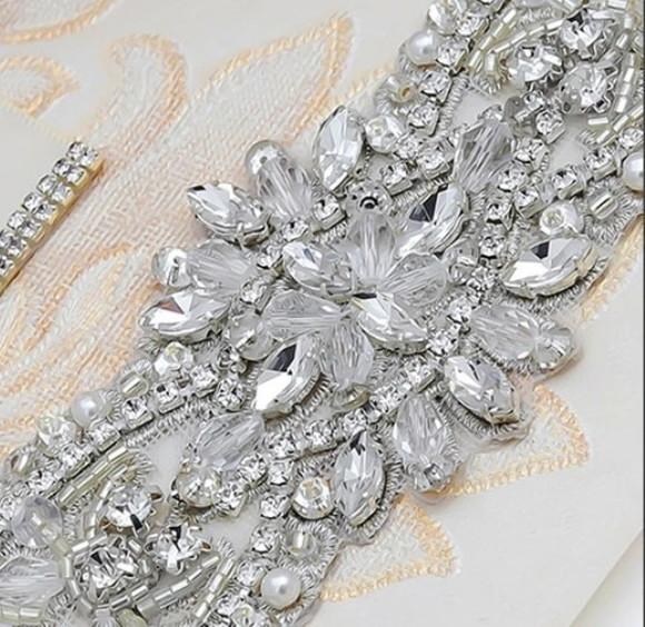 Cinto de Strass Prata para Vestido de Noiva ou Festa