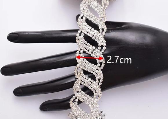 Cinto de Strass Prata ou Dourado Entrelace