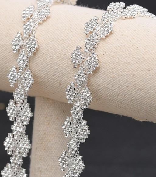 Cinto de Strass Prata Quadriculado