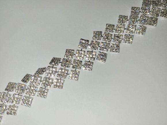 Cinto de Strass Prata Quadriculado
