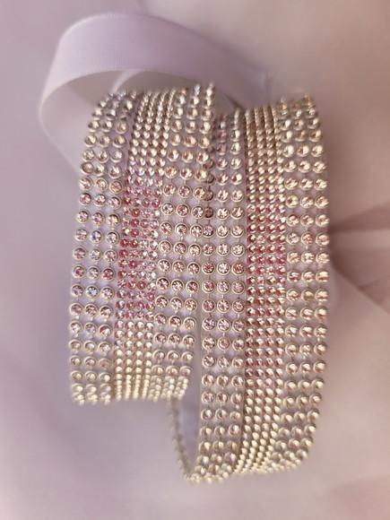 Cinto de Strass Prata Toda Cintura 3cm Largura