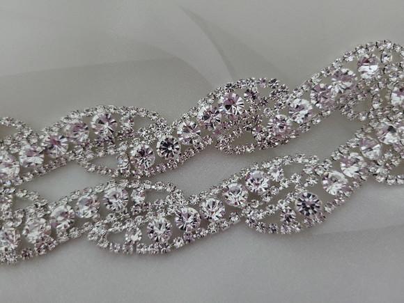 Cinto de Strass Prata Trançado