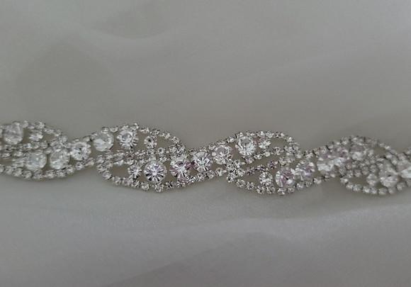 Cinto de Strass Prata Trançado