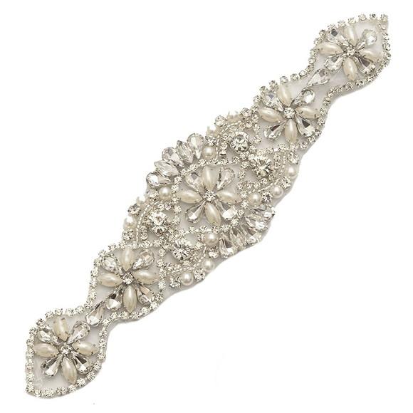Cinto de Strass Prateado Bordado