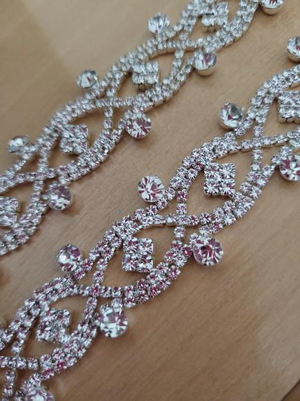 Cinto de Strass Renda de Prata