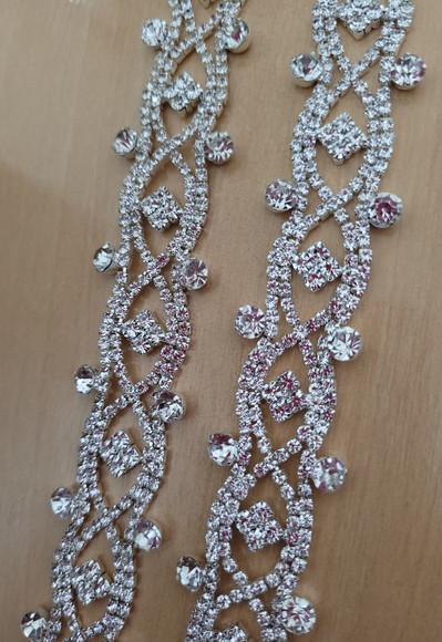 Cinto de Strass Renda de Prata