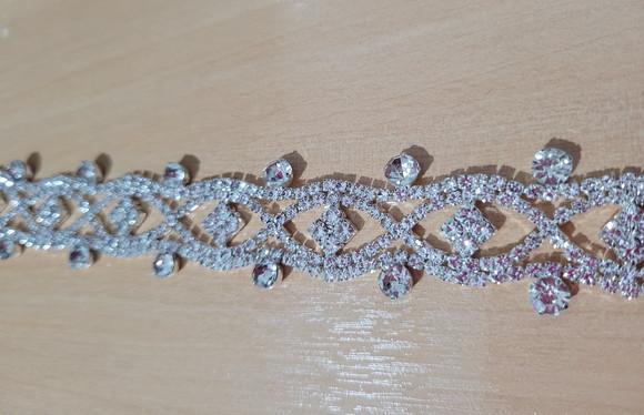 Cinto de Strass Renda de Prata